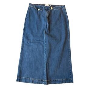 GIBSON LATIMER Women's Wide Leg Palazzo Jeans Size 18 Blue High Rise Trouser